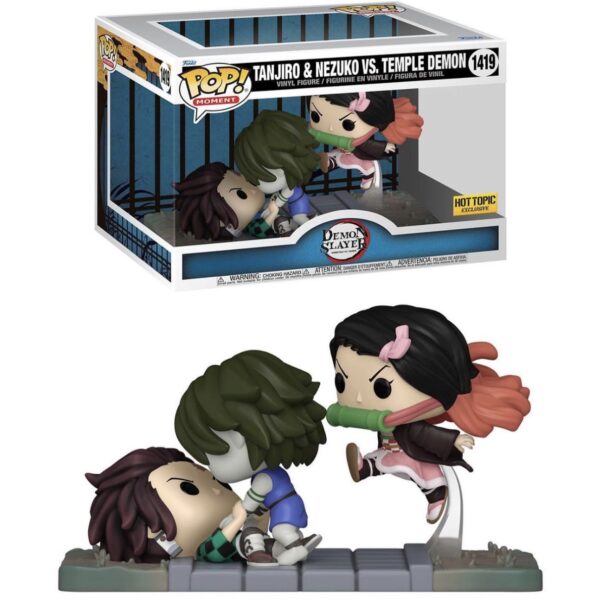 Funko pop Tanjiro Nezuko vs Temple Demon 1419 Demon Slayer