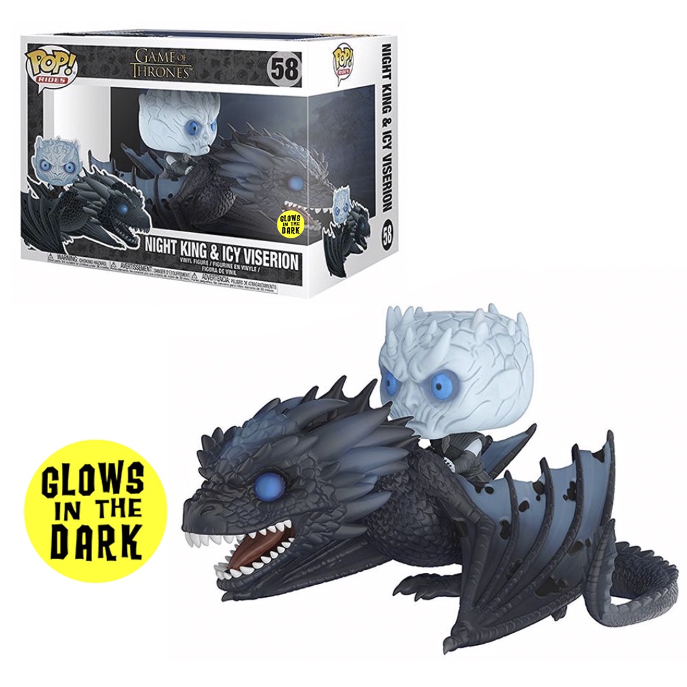 新品 No.58 FUNKO ゲームオブスローンズ ナイトキング夜の王&アイシー Funko pop Night King and Icy Viserion (Glows) Game of Thrones