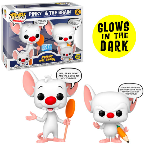 Funko pop Pinky and The Brain (Glows in the dark) 2 pack